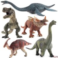 בובות גדולות של חמישה דינוזאורים