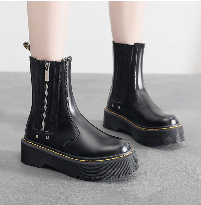 מגפי דר מרטינס שחורות עם רוכסן Dr. Martens – תמונה 2