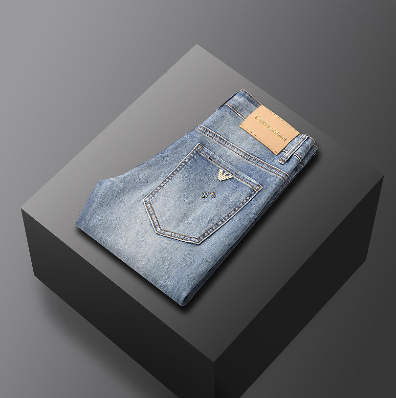 ג'ינס ארוך שחור גזרה ישרה לגבר ארמני ARMANI – תמונה 11