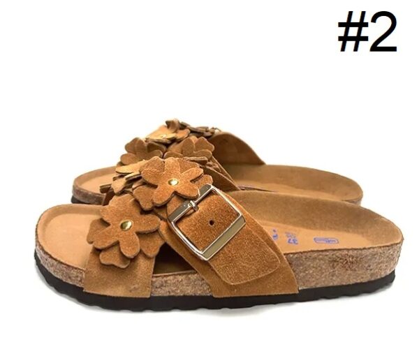 ⁦כפכפי בירקנשטוק זמש פרחים לנשים Birkenstock⁩ – תמונה ⁦8⁩