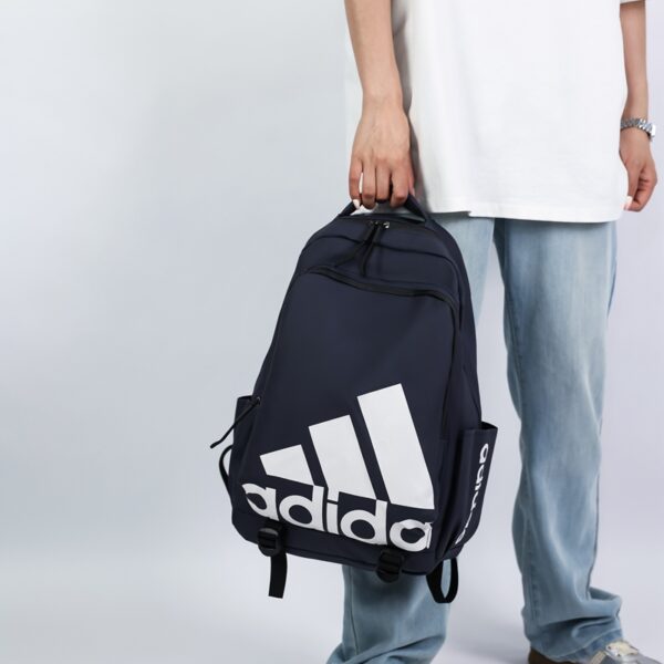 ⁦תיק גב ילקוט הדפס לוגו גדול 2 תאים אדידס ADIDAS⁩ – תמונה ⁦3⁩