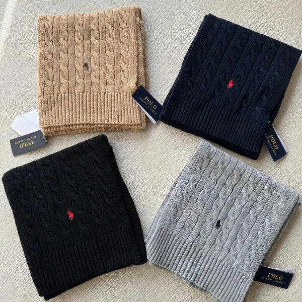 ⁦סט כובע וצעיף סרוגים פולו ראלף לורן Ralph Lauren⁩ – תמונה ⁦3⁩