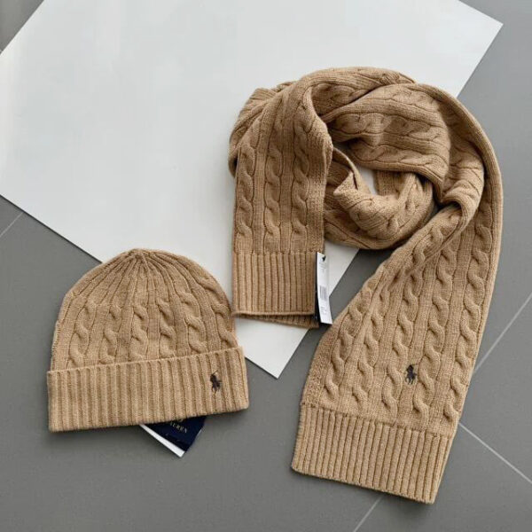 ⁦סט כובע וצעיף סרוגים פולו ראלף לורן Ralph Lauren⁩ – תמונה ⁦9⁩