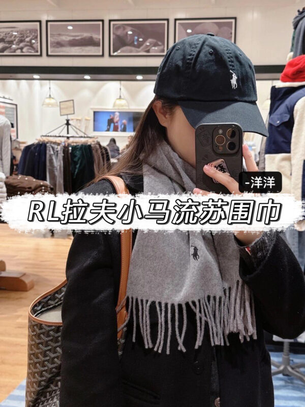 ⁦צעיף צמר אופנתי לנשים  פולו ראלף לורן Ralph Lauren⁩ – תמונה ⁦8⁩
