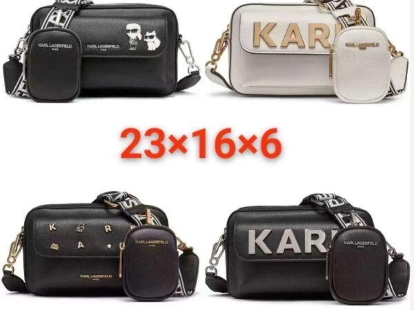⁦תיק צד מלבני עם ארנק תואם קרל לגרפלד Karl Lagerfeld⁩ – תמונה ⁦7⁩