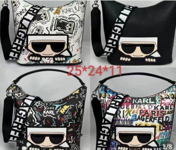 ⁦תיק צד מודפס קרל לגרפלד Karl Lagerfeld⁩ – תמונה ⁦7⁩
