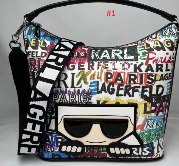 ⁦תיק צד מודפס קרל לגרפלד Karl Lagerfeld⁩ – תמונה ⁦2⁩