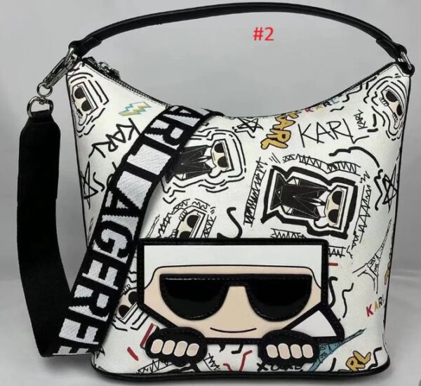 ⁦תיק צד מודפס קרל לגרפלד Karl Lagerfeld⁩ – תמונה ⁦3⁩