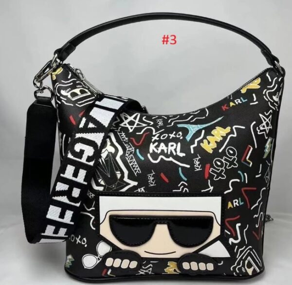 ⁦תיק צד מודפס קרל לגרפלד Karl Lagerfeld⁩ – תמונה ⁦4⁩
