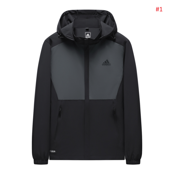 ⁦מעיל ניילון עם כובע אדידס מידות גדולות ADIDAS⁩ – תמונה ⁦3⁩