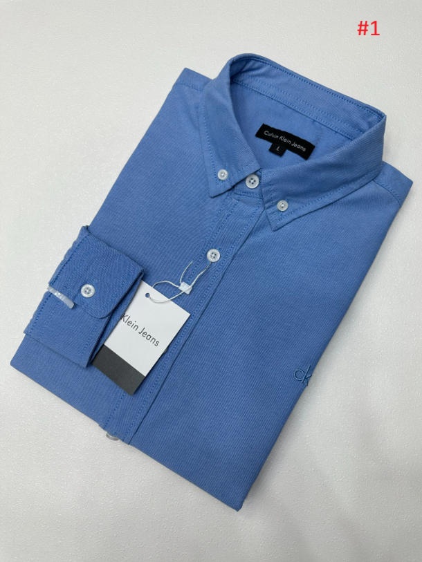 חולצה מכופתרת לגברים שרוול ארוך קלווין קליין CK – תמונה 2