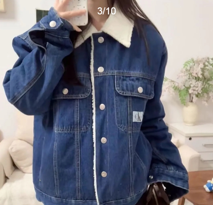 גקט גינס עם פרווה קלווין קליין CK – תמונה 4