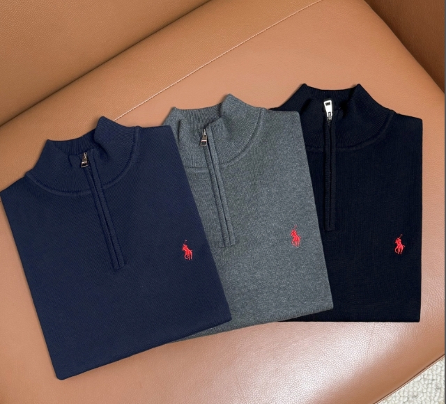 סריג פולו לגברים חצי רוכסן פולו ראלף לורן Ralph Lauren – תמונה 5