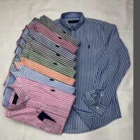 חולצת פסים מכופתרת לגברים שרוול ארוך  פולו ראלף לורן Ralph Lauren