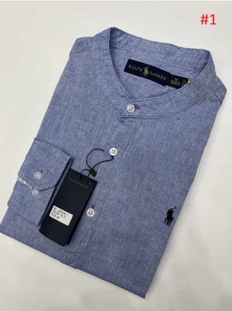 חולצה ארוכה מכופתרת מפשתן צווארון סיני פולו ראלף לורן Ralph Lauren – תמונה 2