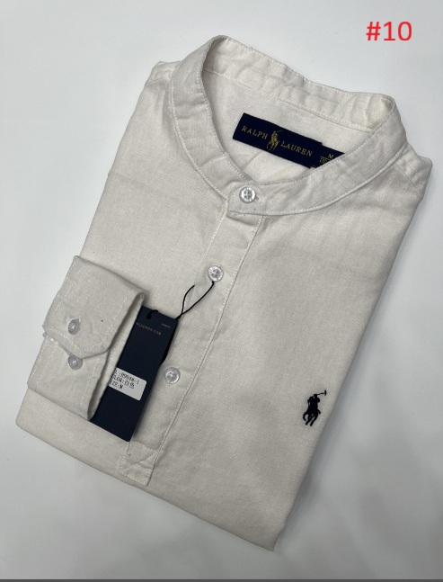 חולצה ארוכה מכופתרת מפשתן צווארון סיני פולו ראלף לורן Ralph Lauren – תמונה 11