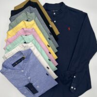 חולצה ארוכה מכופתרת מפשתן צווארון סיני פולו ראלף לורן Ralph Lauren