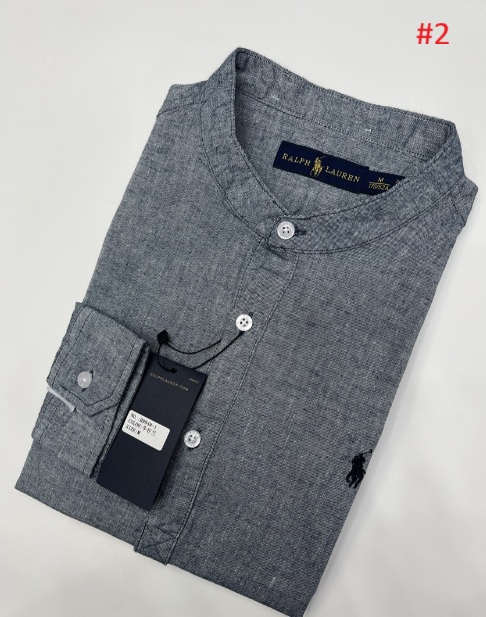 חולצה ארוכה מכופתרת מפשתן צווארון סיני פולו ראלף לורן Ralph Lauren – תמונה 3