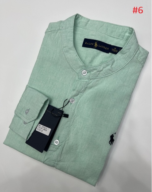 חולצה ארוכה מכופתרת מפשתן צווארון סיני פולו ראלף לורן Ralph Lauren – תמונה 7