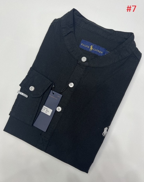 חולצה ארוכה מכופתרת מפשתן צווארון סיני פולו ראלף לורן Ralph Lauren – תמונה 8