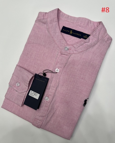 חולצה ארוכה מכופתרת מפשתן צווארון סיני פולו ראלף לורן Ralph Lauren – תמונה 9