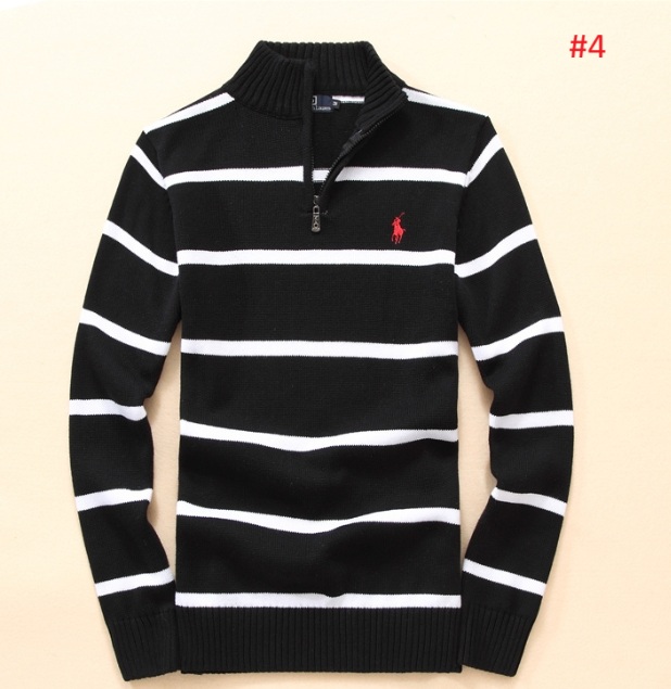 סריג פסים לגברים חצי רוכסן פולו ראלף לורן Ralph Lauren – תמונה 5