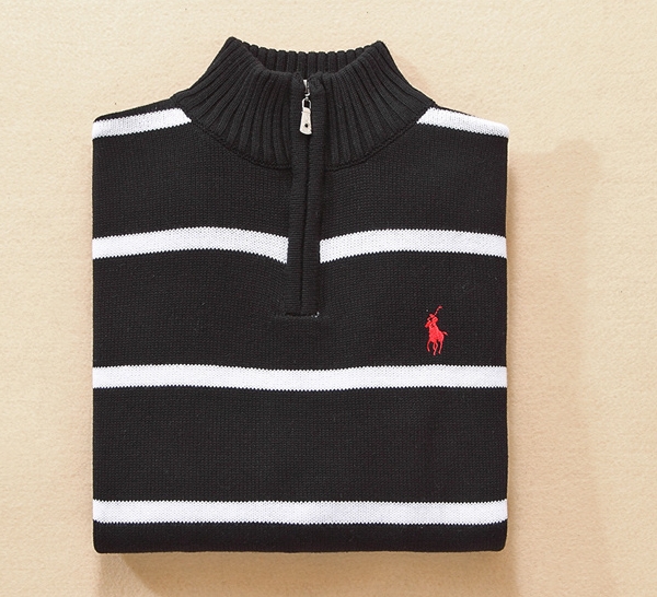 סריג פסים לגברים חצי רוכסן פולו ראלף לורן Ralph Lauren – תמונה 6