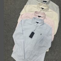 חולצת פסים מכופתרת לגברים שרוול ארוך פולו ראלף לורן Ralph Lauren