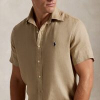 חולצה קצרה מכופתרת לגברים פולו ראלף לורן Ralph Lauren