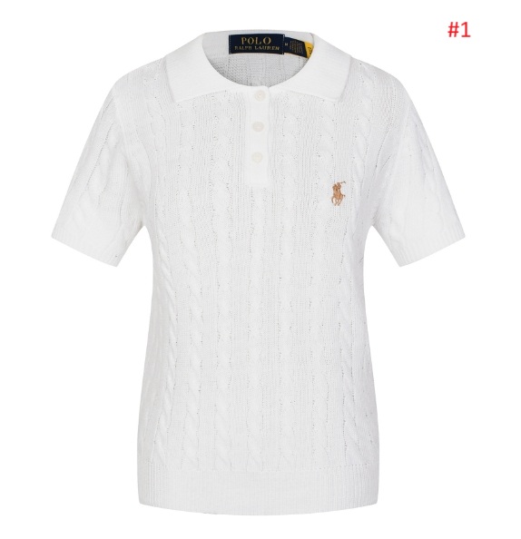 סוודר צמות קצר לנשים עם צווארון פולו ראלף לורן Ralph Lauren – תמונה 2