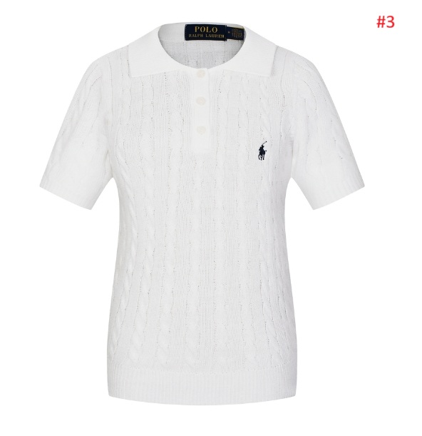 סוודר צמות קצר לנשים עם צווארון פולו ראלף לורן Ralph Lauren – תמונה 4