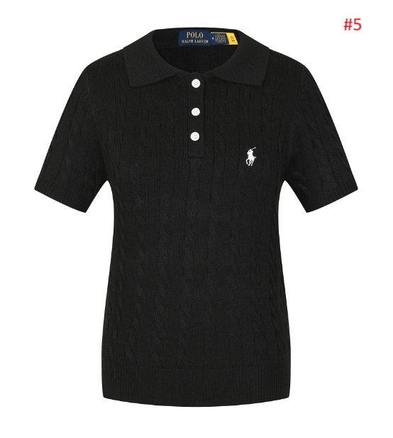 סוודר צמות קצר לנשים עם צווארון פולו ראלף לורן Ralph Lauren – תמונה 6