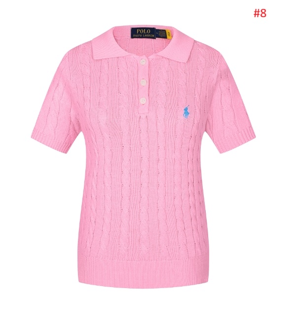 סוודר צמות קצר לנשים עם צווארון פולו ראלף לורן Ralph Lauren – תמונה 9