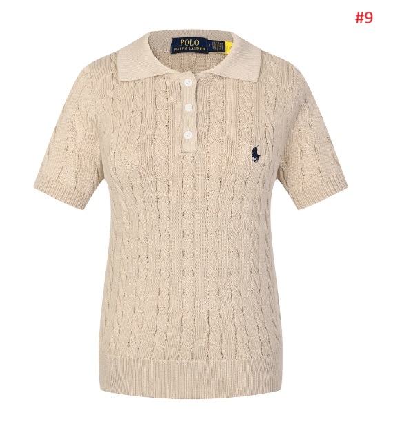 סוודר צמות קצר לנשים עם צווארון פולו ראלף לורן Ralph Lauren – תמונה 10