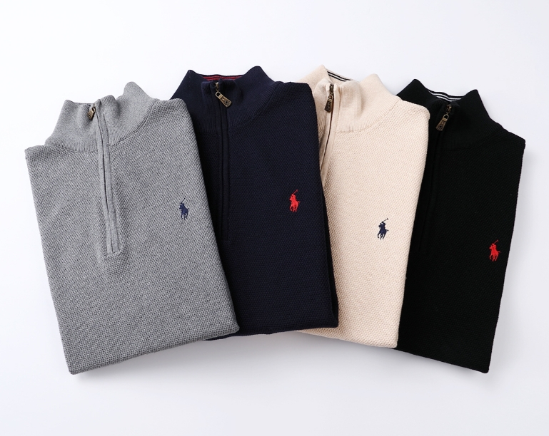 סוודר סריג לגברים חצי רוכסן פולו ראלף לורן Ralph Lauren – תמונה 8