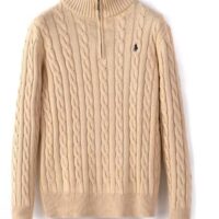 סריג צמות חצי רוכסן לגברים פולו ראלף לורן Ralph Lauren