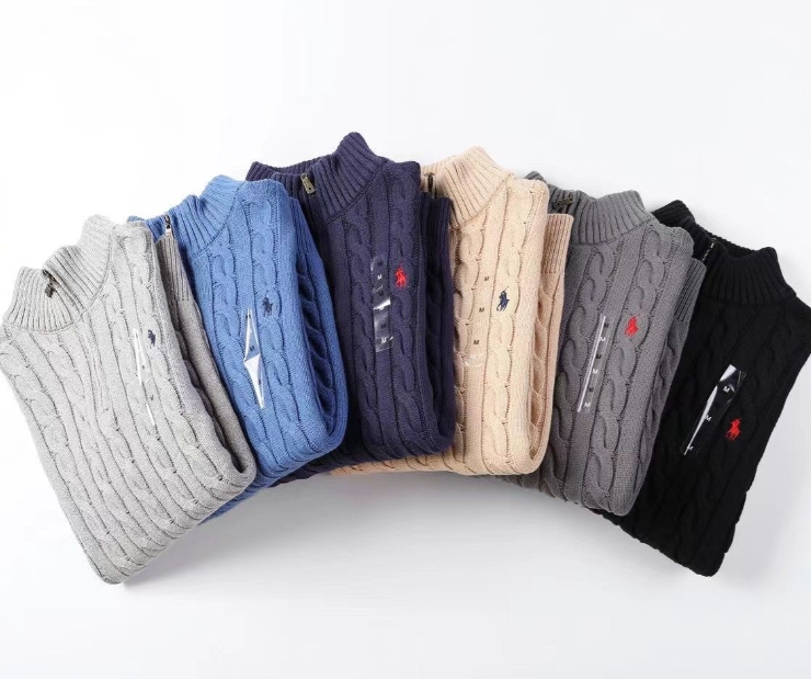 סריג צמות חצי רוכסן לגברים פולו ראלף לורן Ralph Lauren – תמונה 9