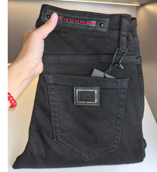 מכנסי גינס שחורים לגברים גוצי GUCCI – תמונה 7