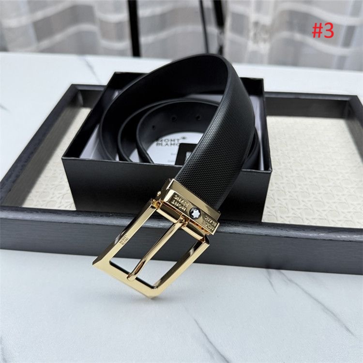 חגורה לגבר אבזם מרובע MONT BLANC – תמונה 4