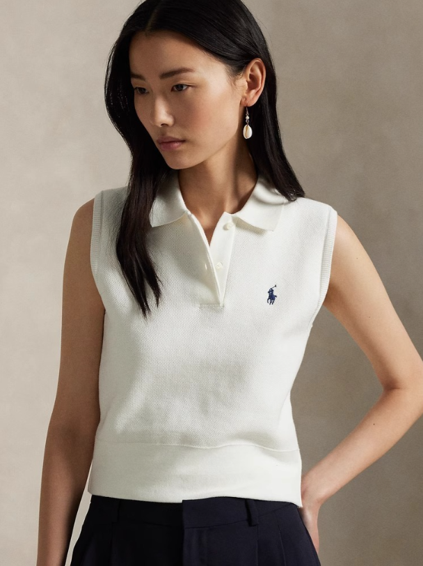 סריג קצר ללא שרוולים לנשים פולו ראלף לורן Ralph Lauren – תמונה 3