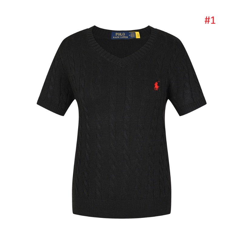 סוודר צמות שרוול קצר לנשים פולו ראלף לורן Ralph Lauren – תמונה 2