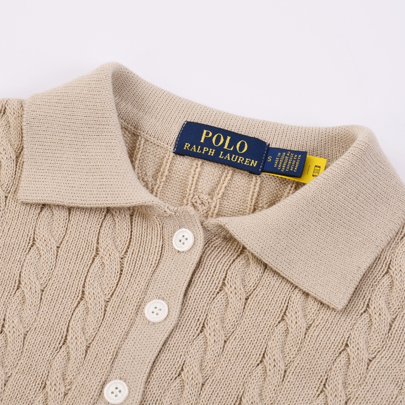 סריג קצר צווארון סוודר צמות נשים פולו ראלף לורן Ralph Lauren – תמונה 12