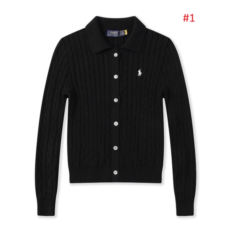 סריג צמות עם צווארון סוודר עם כפתורים פולו ראלף לורן Ralph Lauren – תמונה 2