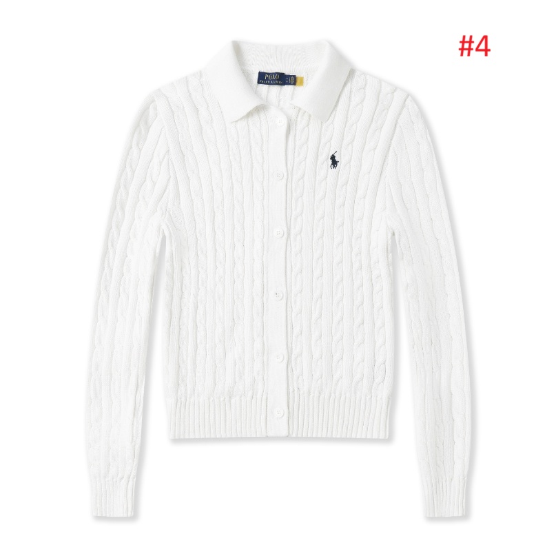 סריג צמות עם צווארון סוודר עם כפתורים פולו ראלף לורן Ralph Lauren – תמונה 8