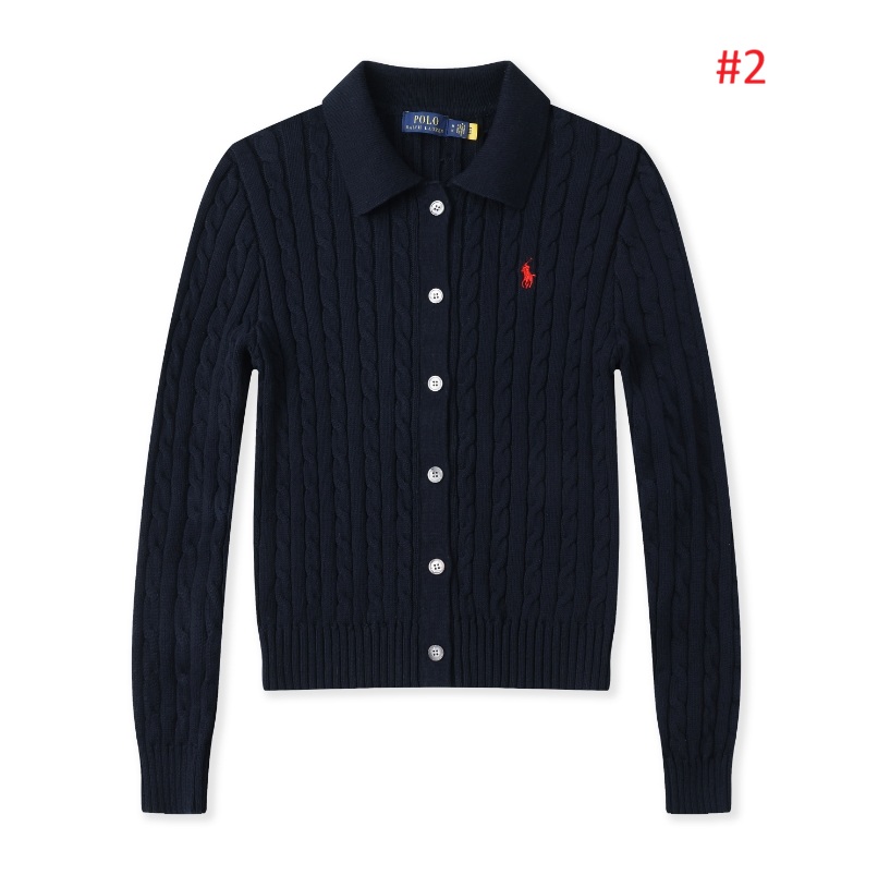 סריג צמות עם צווארון סוודר עם כפתורים פולו ראלף לורן Ralph Lauren – תמונה 3