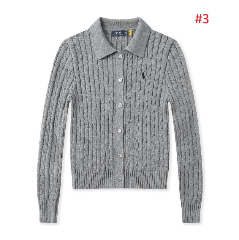 סריג צמות עם צווארון סוודר עם כפתורים פולו ראלף לורן Ralph Lauren – תמונה 4