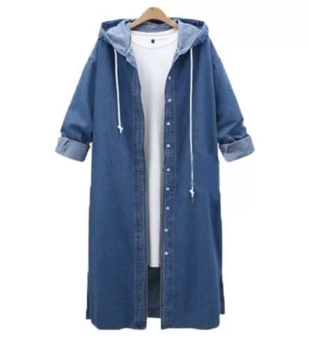 גקט גינס ארוך לנשים