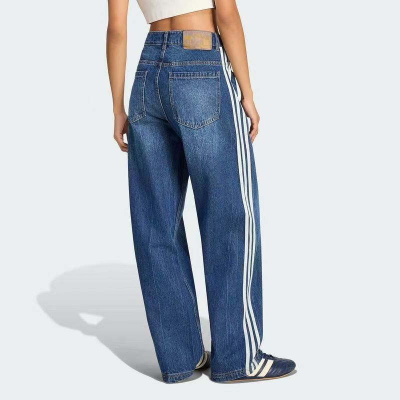 מכנס ג'ינס ארוך רחב אדידס ADIDAS לנשים – תמונה 4