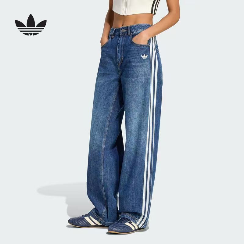 מכנס ג'ינס ארוך רחב אדידס ADIDAS לנשים מכנס ג'ינס ארוך רחב אדידס ADIDAS לנשים
