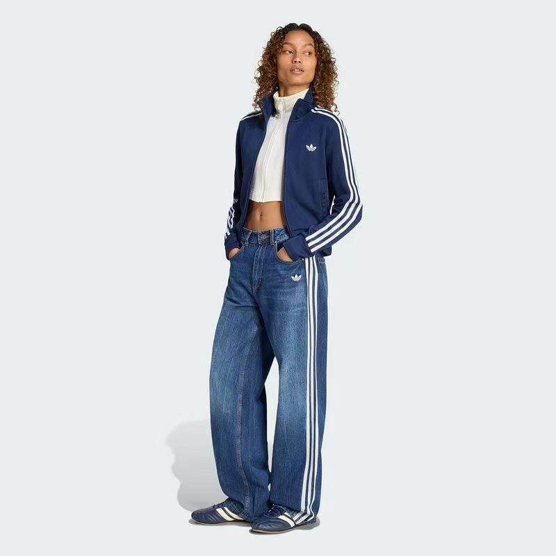 מכנס ג'ינס ארוך רחב אדידס ADIDAS לנשים – תמונה 3